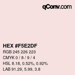 カラーコード: HEX #F5E2DF | qconv.com