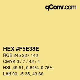 Color code: HEX #F5E38E | qconv.com