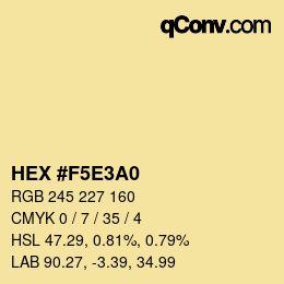 Código de color: HEX #F5E3A0 | qconv.com
