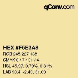 Código de color: HEX #F5E3A8 | qconv.com