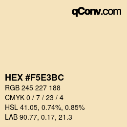 Farbcode: HEX #F5E3BC | qconv.com