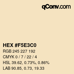 Code couleur: HEX #F5E3C0 | qconv.com
