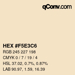 カラーコード: HEX #F5E3C6 | qconv.com