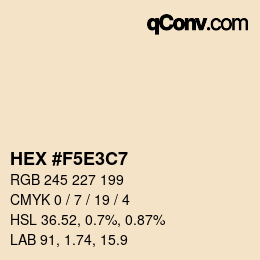 カラーコード: HEX #F5E3C7 | qconv.com