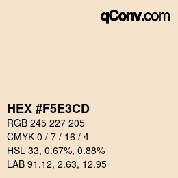 Color code: HEX #F5E3CD | qconv.com