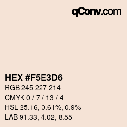 Color code: HEX #F5E3D6 | qconv.com
