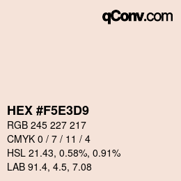 Color code: HEX #F5E3D9 | qconv.com