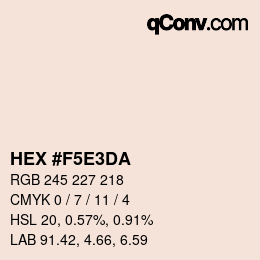 カラーコード: HEX #F5E3DA | qconv.com
