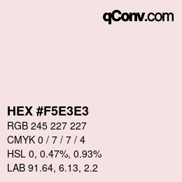 Código de color: HEX #F5E3E3 | qconv.com