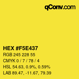Color code: HEX #F5E437 | qconv.com