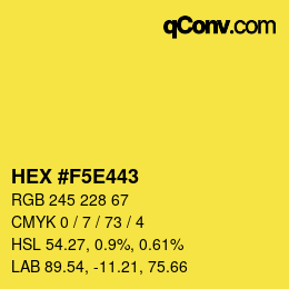 カラーコード: HEX #F5E443 | qconv.com