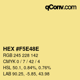 Farbcode: HEX #F5E48E | qconv.com