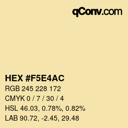 カラーコード: HEX #F5E4AC | qconv.com