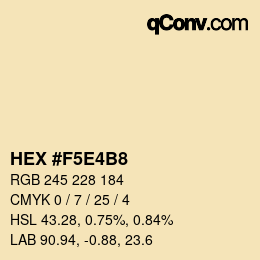 Color code: HEX #F5E4B8 | qconv.com