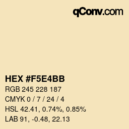 Color code: HEX #F5E4BB | qconv.com