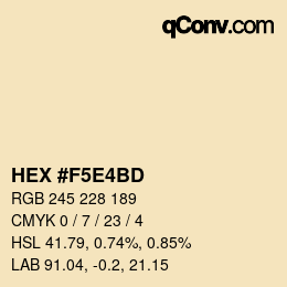 Color code: HEX #F5E4BD | qconv.com