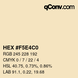 Farbcode: HEX #F5E4C0 | qconv.com