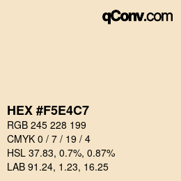 Color code: HEX #F5E4C7 | qconv.com