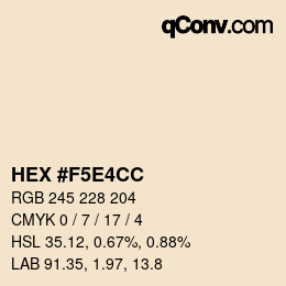 Color code: HEX #F5E4CC | qconv.com