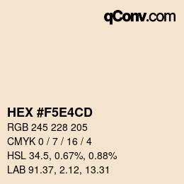 Color code: HEX #F5E4CD | qconv.com