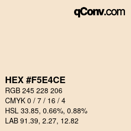 Color code: HEX #F5E4CE | qconv.com