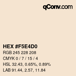 Farbcode: HEX #F5E4D0 | qconv.com