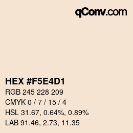 Color code: HEX #F5E4D1 | qconv.com