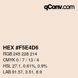 Color code: HEX #F5E4D6 | qconv.com