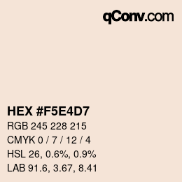 Color code: HEX #F5E4D7 | qconv.com