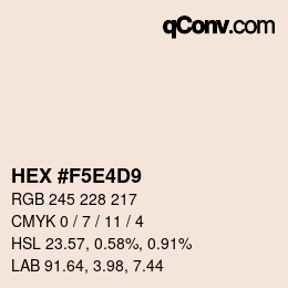 Código de color: HEX #F5E4D9 | qconv.com