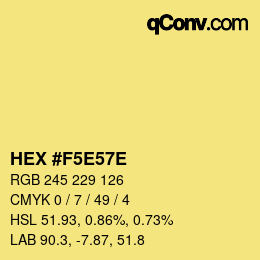 Color code: HEX #F5E57E | qconv.com