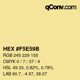 Color code: HEX #F5E59B | qconv.com