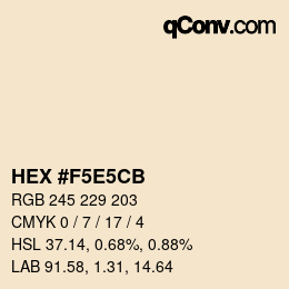 Color code: HEX #F5E5CB | qconv.com