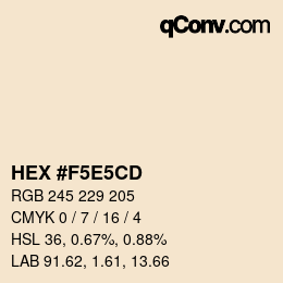 Color code: HEX #F5E5CD | qconv.com