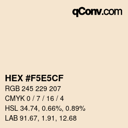 Color code: HEX #F5E5CF | qconv.com