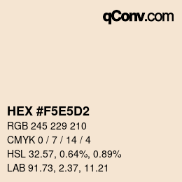 Color code: HEX #F5E5D2 | qconv.com