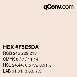 Color code: HEX #F5E5DA | qconv.com