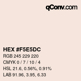 Color code: HEX #F5E5DC | qconv.com