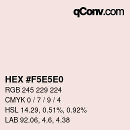 Farbcode: HEX #F5E5E0 | qconv.com