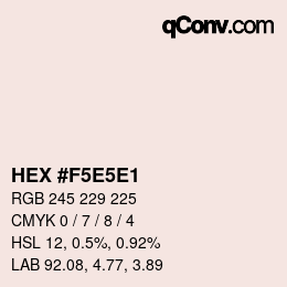 Código de color: HEX #F5E5E1 | qconv.com
