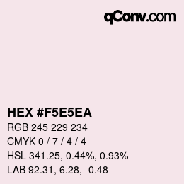 Color code: HEX #F5E5EA | qconv.com