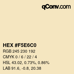 Color code: HEX #F5E6C0 | qconv.com