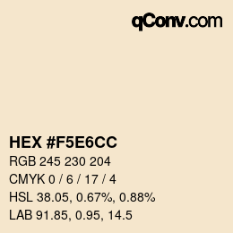 Color code: HEX #F5E6CC | qconv.com