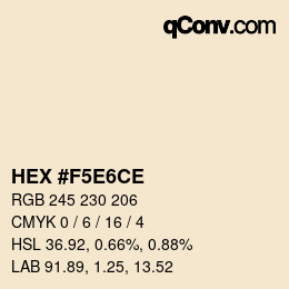 Color code: HEX #F5E6CE | qconv.com