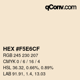 カラーコード: HEX #F5E6CF | qconv.com