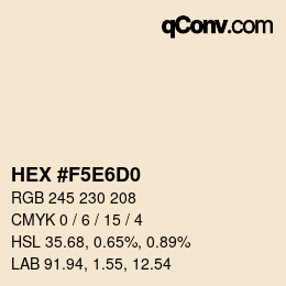 カラーコード: HEX #F5E6D0 | qconv.com
