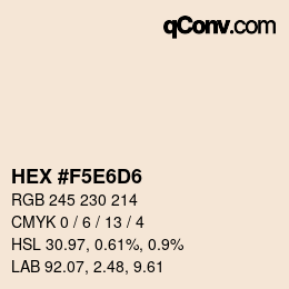 Color code: HEX #F5E6D6 | qconv.com