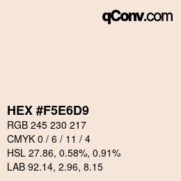 Farbcode: HEX #F5E6D9 | qconv.com