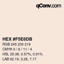 Color code: HEX #F5E6DB | qconv.com
