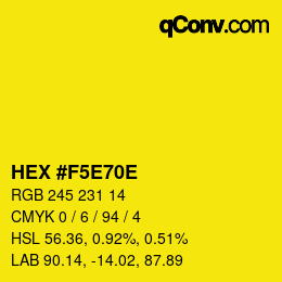 Color code: HEX #F5E70E | qconv.com